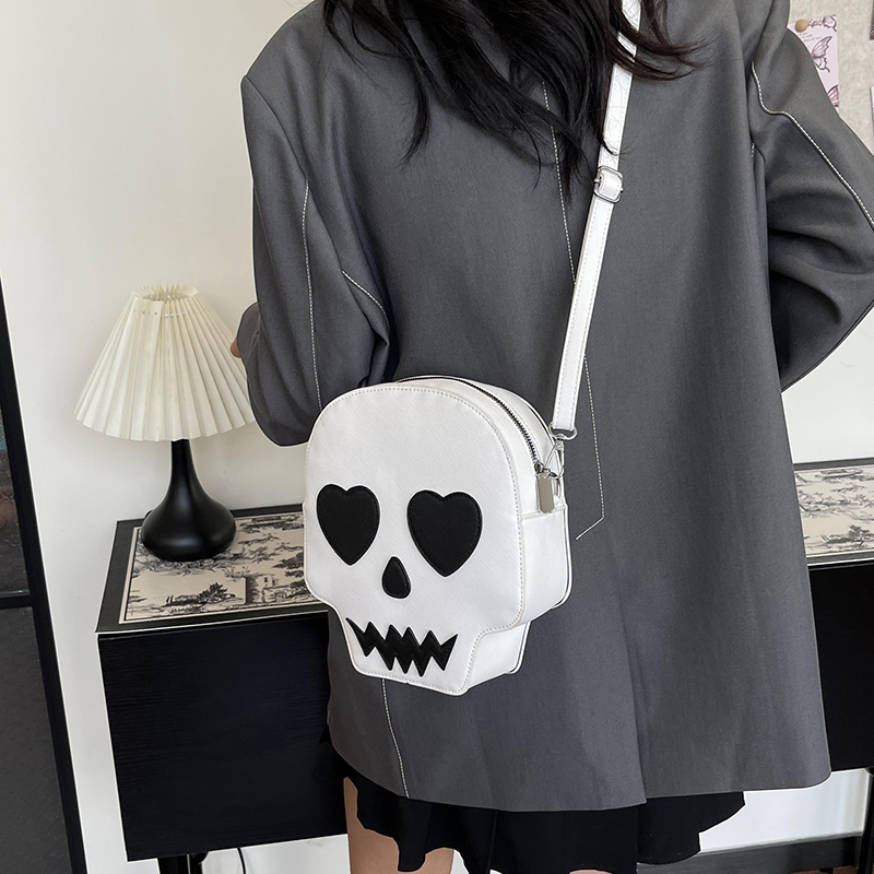 PU Skeleton Bag Creative Crossbody Wallet Adjustable Strap Ghost Crossbody Bag Funny Messenger Bag Ghost Satchel Bag