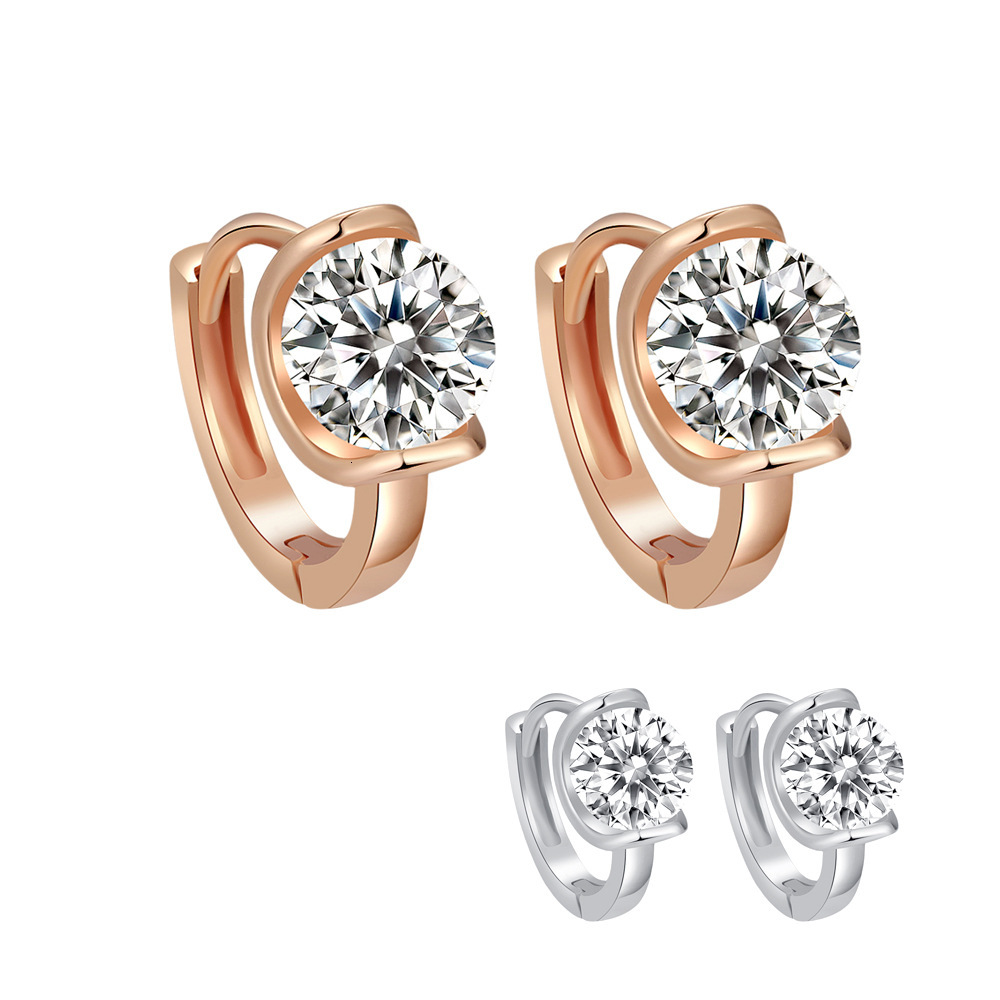 VVS D Color 1ct Moissanite Dia Hoop 14 Rose Gold Plated S Sier Stud Earrings For Women Fine Jewelry