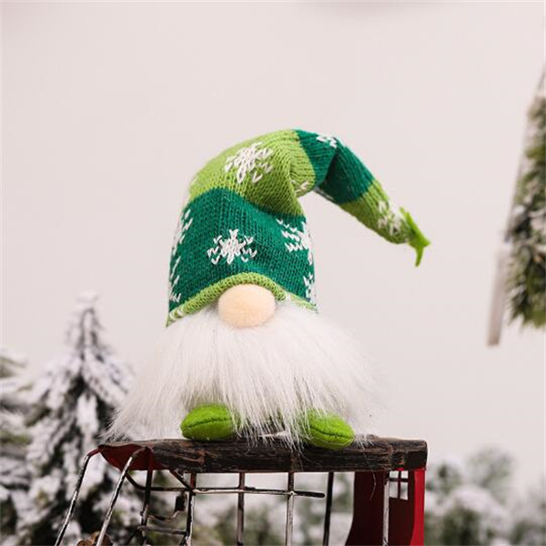 Christmas Faceless Doll Gnome Ornaments LED Light Plush Knitting Crafts Pendant Decor Christmas Decorations for Home Kids Gift