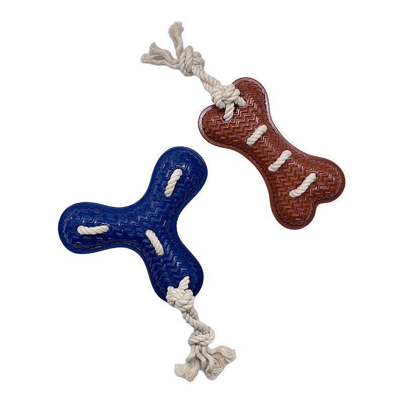 Interactive Natural Rubber Bone Indestructible Dog Toy Chew