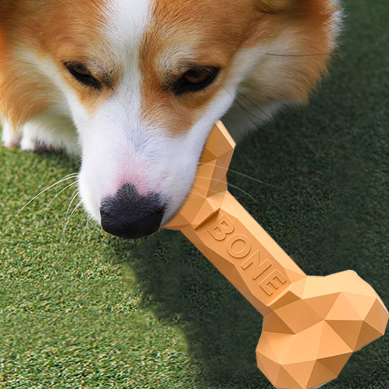 Bone Shape BPA-Free Rubber Pet Dog Chew Toy Peanut Butter Fillable Dog Chewing Toy for Aggressive Chewers