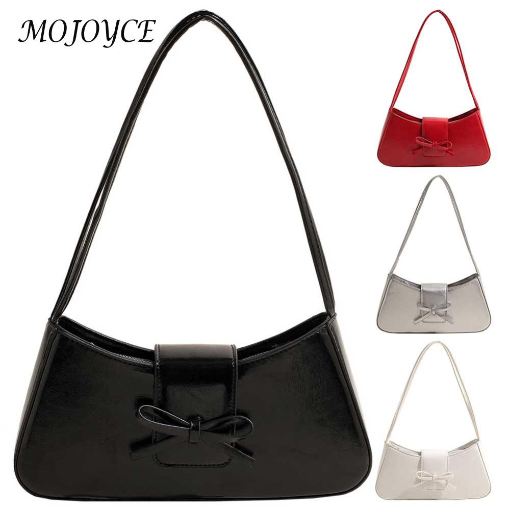 Women Casual Tote Handbag PU Leather Leisure Armpit Handbag Solid Color Travel Underarm Handbag Girls Outdoor Daily Bag