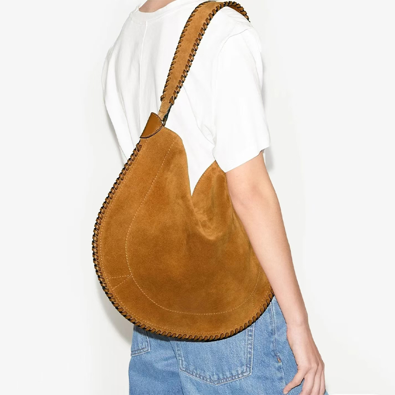 New Brown Saddle Bag Brand Designer Luxury Fashion Tote Bag For Women New High Quality Leather Woven Large Capacity Diagonal Bag