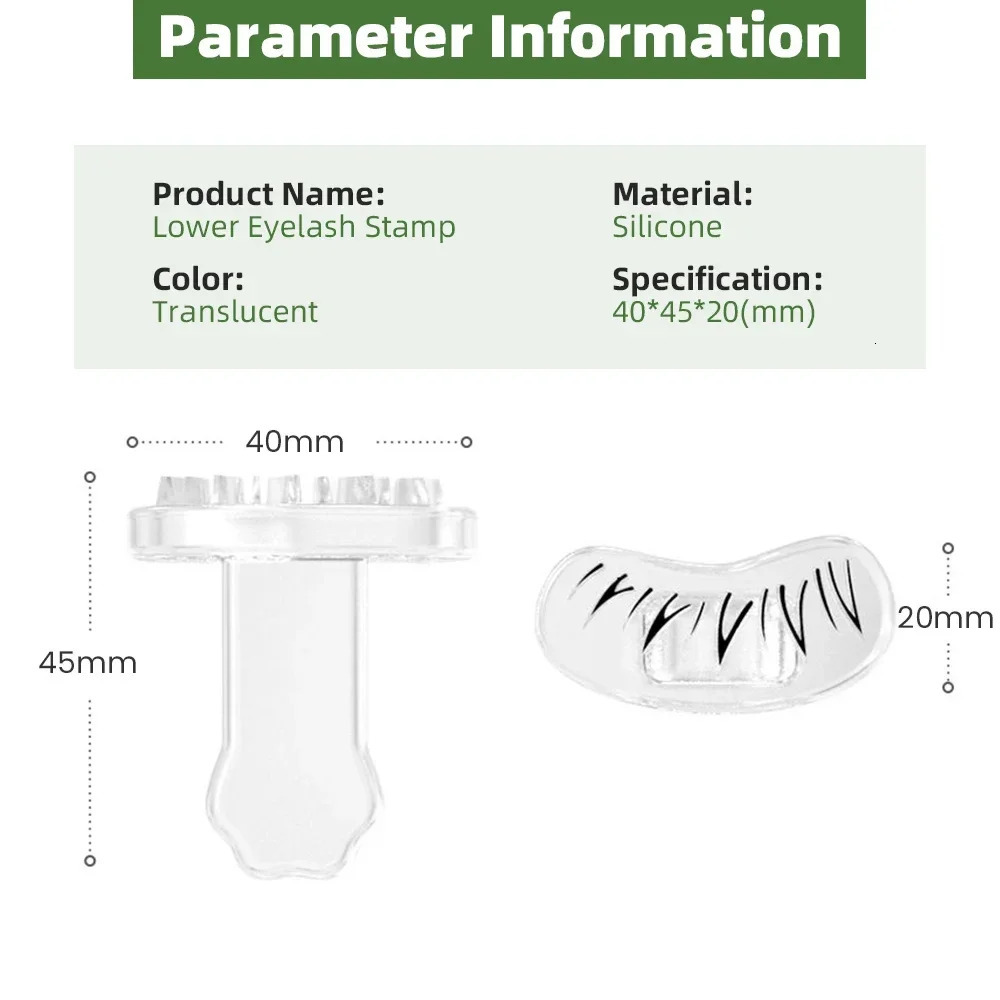 Silicone eyelash seal template with handle seal Natural simulation eye black makeup tool Quick makeup eyelash template seal 241107