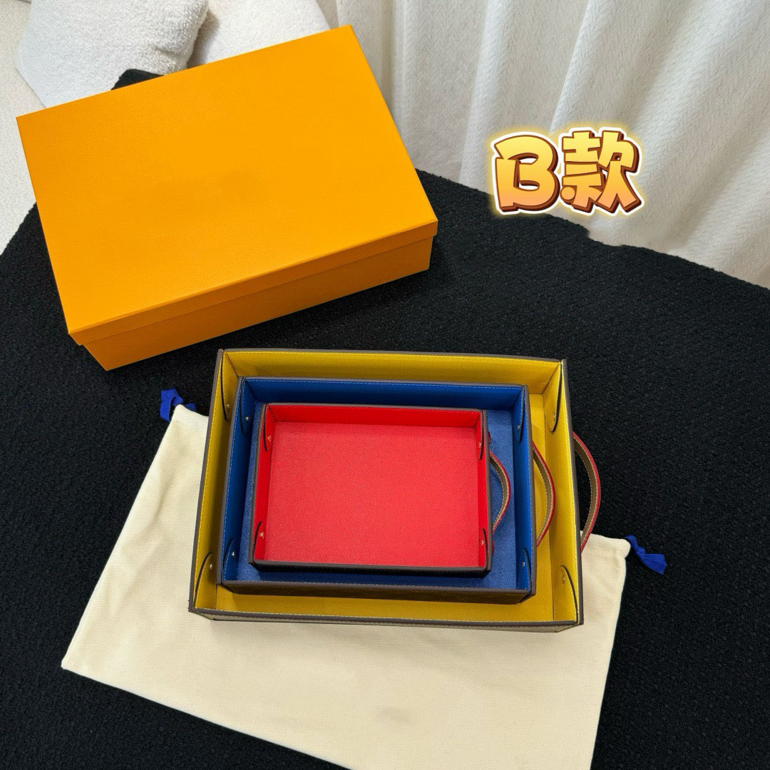 Cases Bags george desk tray jewelry case office storage box accommodates a4 documents canvas pochette accessoires three piece set