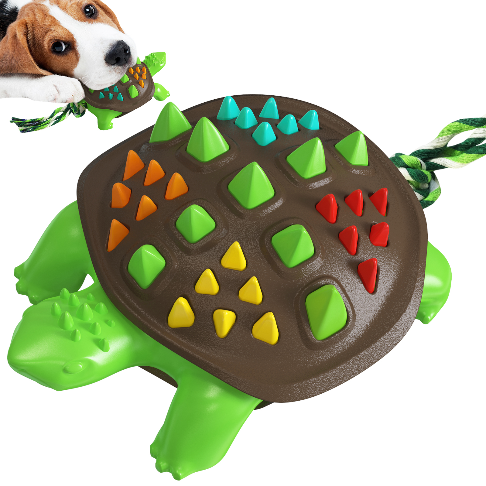 Original Manufacturer Pet Dog Chew Toy Bite Resistance Multi Color Turtle Shape Dog Teeth Clean Grinding Toys