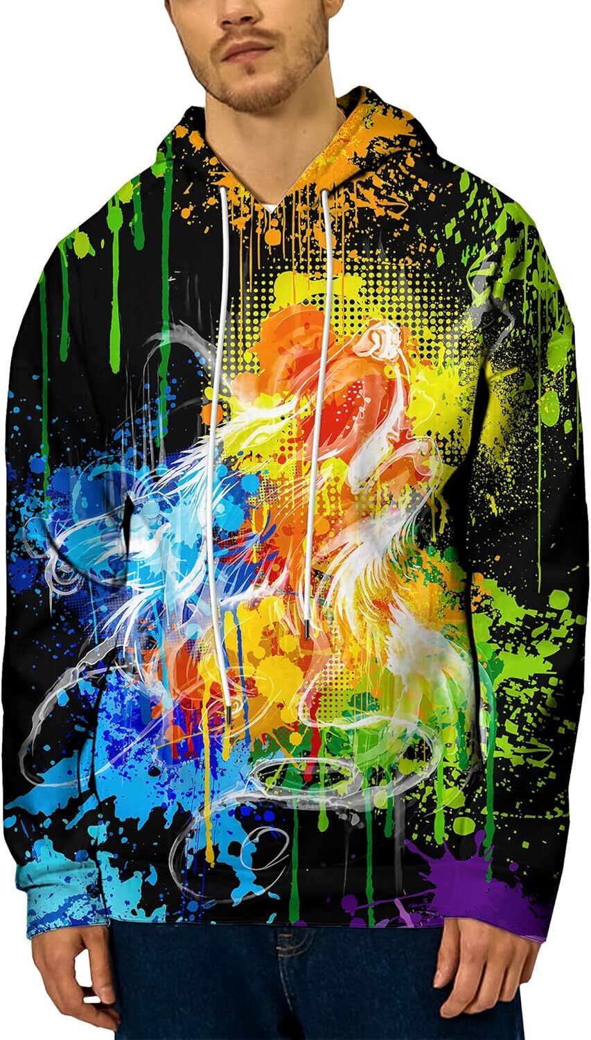 Hoodie for Mens Womens Unisex 3D Printed Hoodies Graphic Pullover Hooded Sweatshirt for Men Women Graphic Fashionable colorful patterns