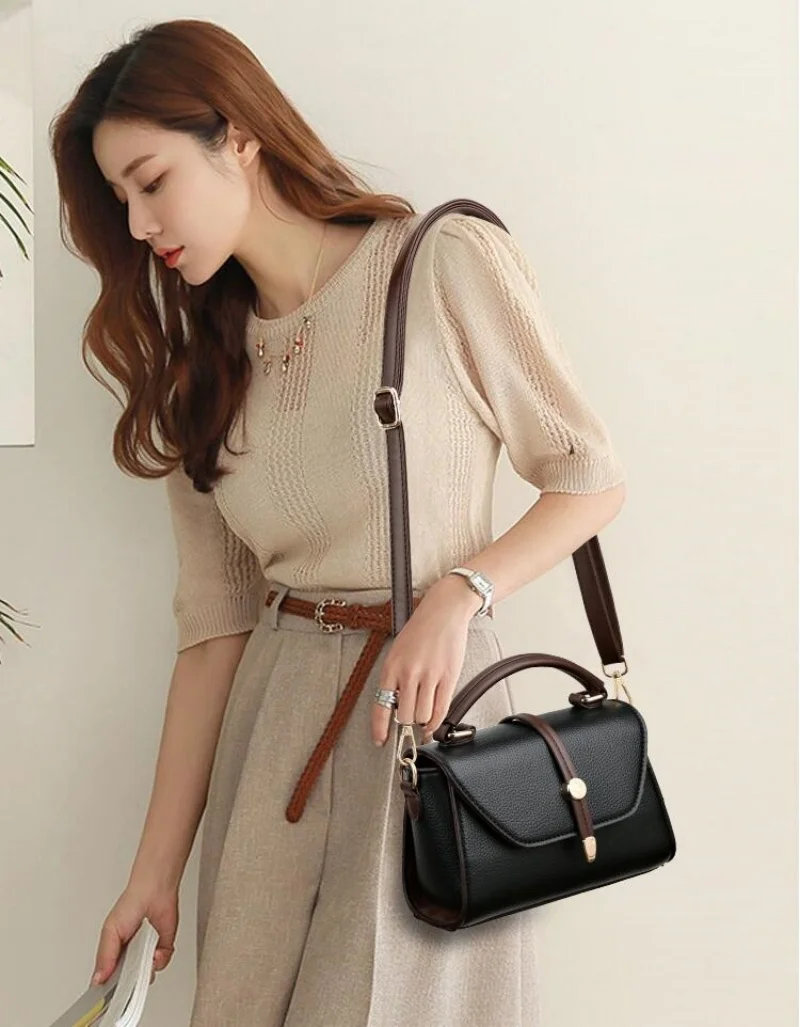 2024 Women's Messenger Bag High Quality Soft Leather Girl Shoulder Crossbody Bags Trendy Designer Female Handbag