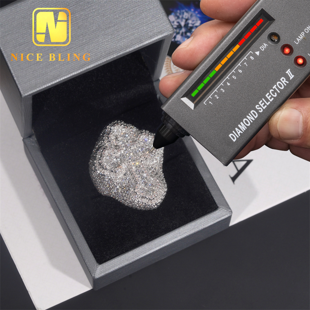 Rappers Style Tester Hip Hop Jewelry VVS Dia Iced Out Sterg Sier Cross Custom Moissanite Ring