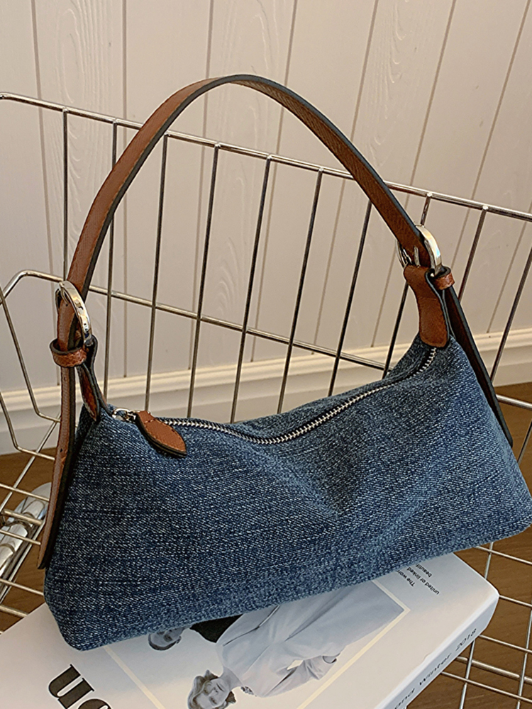 Retro Denim Canvas Bags For Women Trend Commuting Versatile Crossbody Purses 2024 New Simple Female Handheld One Shoulder Bag