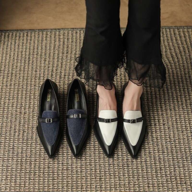 Spring Autumn Sexy Fashion Color Matching High Heels New Elegant and Comfortable Banquet Thick Heel Women's Shoes NO:702