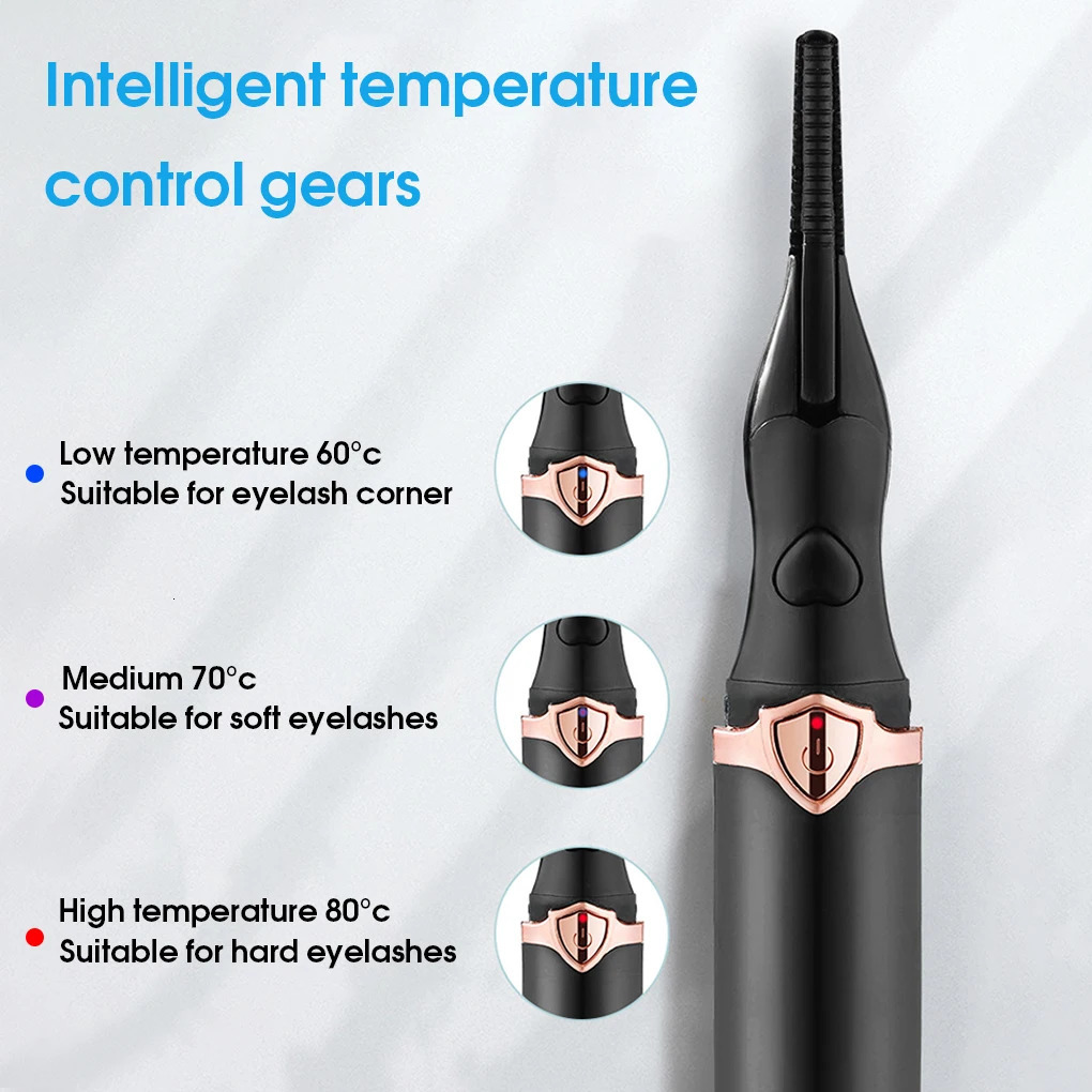 Electronic USB Natural False Eyelash Curler Portable 3 Temperature Mode Heating Eyelash Curling Tool Plastic Beauty Supplies Bl 241107