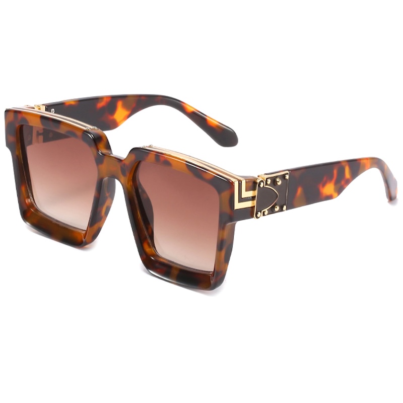 Oversized Square Sunglasses Steampunk Big Men Designer Women Cool Thick Sun Glasses Vintage Fashion y2k Cyberpunk Futuristic Personalized Retro Gold S