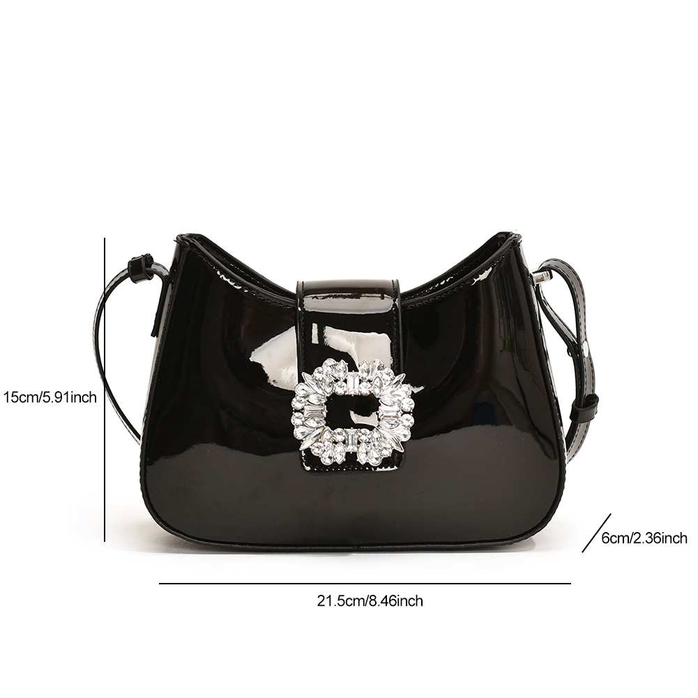 Crossbody Bag for Women PU Patent Leather Handbag Adjustable Shoulder Strap Hobo Bag Magnetic Closure for Work Travel Vacation