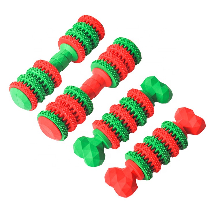 Natural Rubber Interactive Dog Toy Durable Teeth Cleaning Chew
