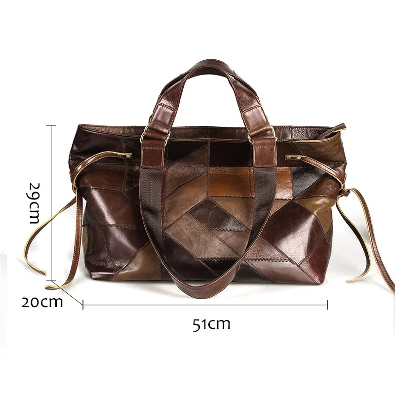 Extra Large for Women Genuine Leather Shoulder Vintage Cowhide Handbag Big Tote Bag