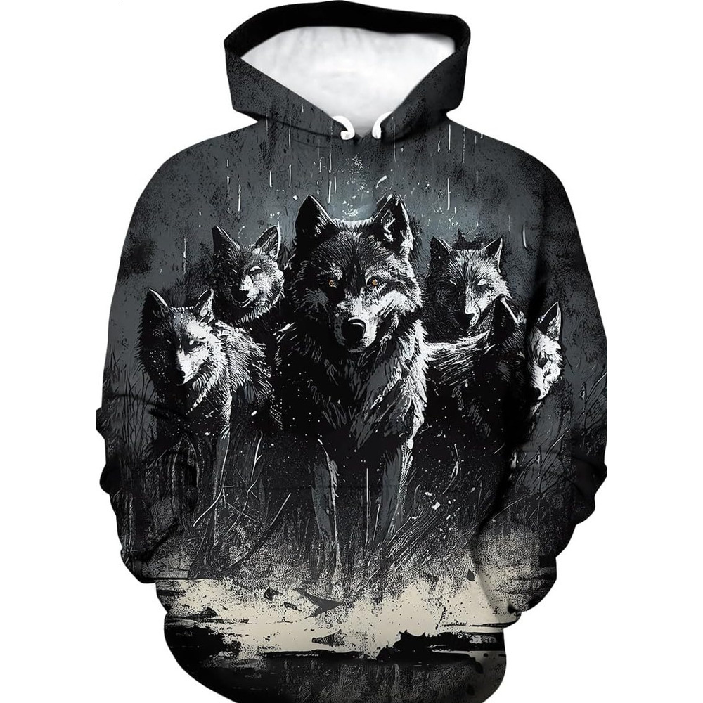 Hoodie for Mens Womens Novelty Wolf Graphic Hoodies Cool hoodies Sweatshirt Pullover Graphic Hoodies sweatshirt Pullover Long Sleeve Fashion Trend Wol