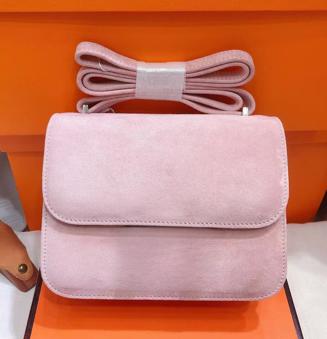 Designer Real Suede Leather Shoulder Bags High Quality Crossbody Messenger Bag Luxury Handbags Tramp Evening Handbags Clamshell Women's Clutches Purses 19cm 2947