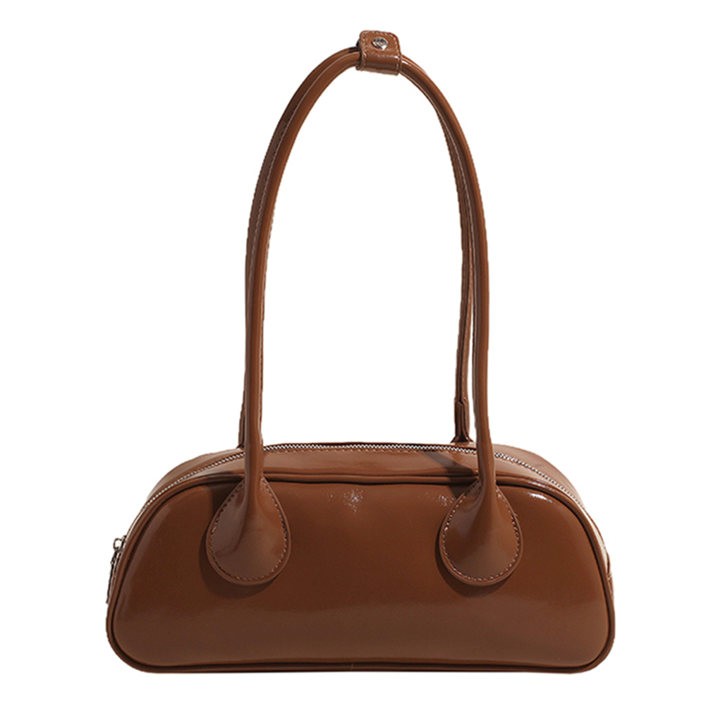 Shoulder Bag for Women Solid Color Tote Bag PU Leather with Zipper Work Shopping Bag