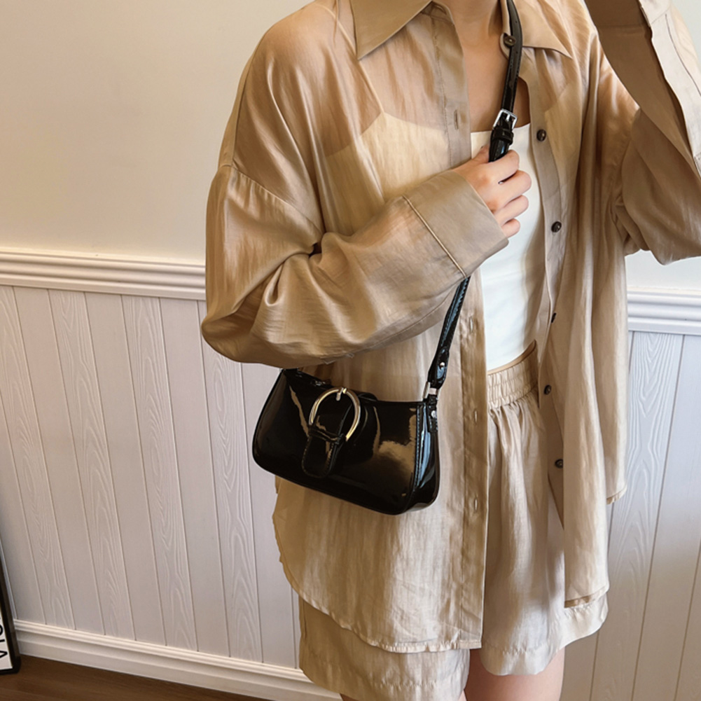 Red Small Shoulder Bag Y2K Purse for Women PU Leather Chic Luxury Design Handbag Clutch Purse Female Classic Retro Crossbody Bag