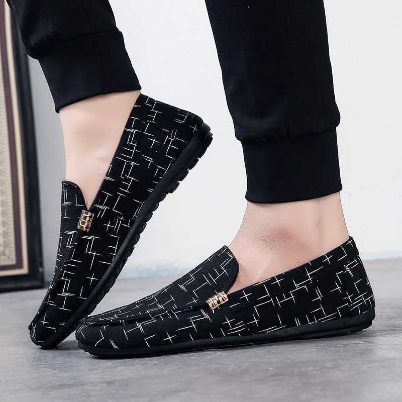 Doudou Shoes Mens Autumn New Korean Cloth Shoes Mens Shoes Trend Board Shoes One Step Casual Shoes Lazy Shoes