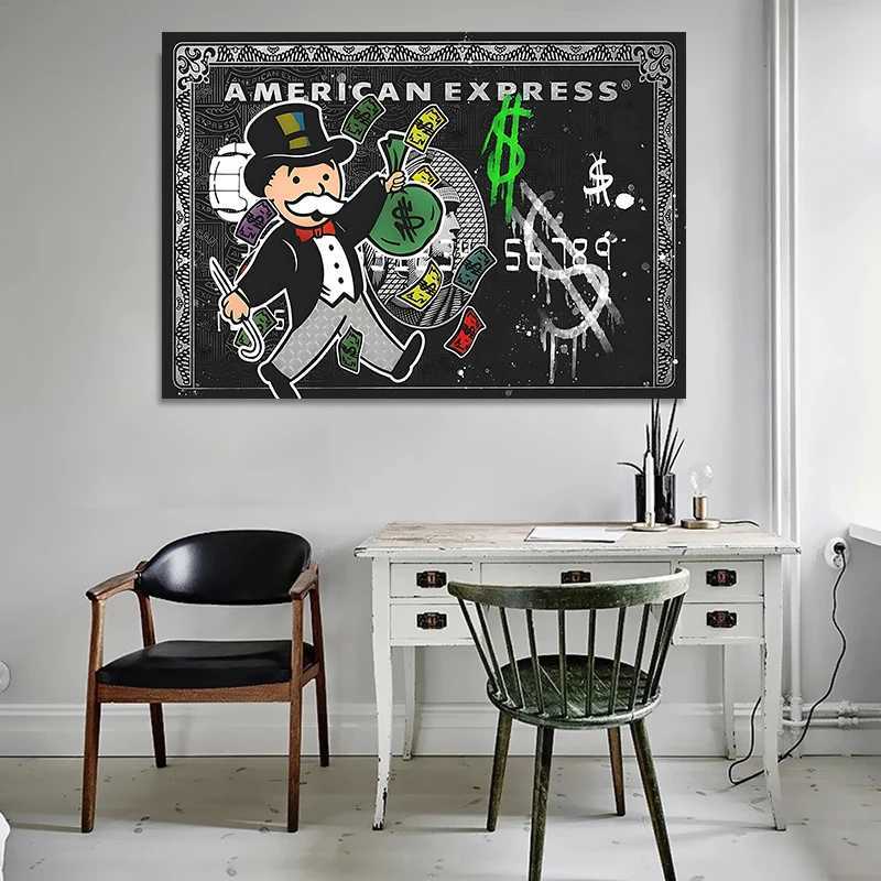 Alec Monopoly Express Canvas Posters and Prints Retro Graffiti Wall Art Images Cuadros Home Decor Frameless X241107