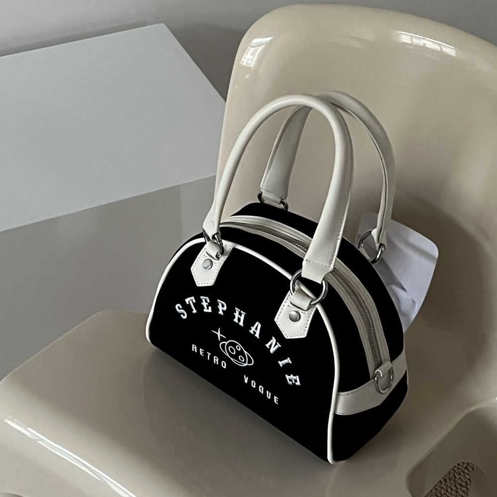 Portable PU Leather Boston Bag Suede Solid Color PU Bowling Bag Large Capacity Velvet Baseball Bag Travel