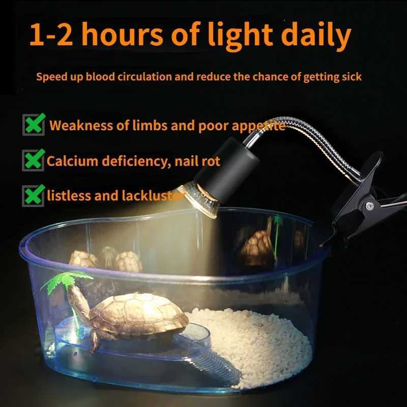50W Halogen Bulb Included Reptile Heat Lamp Adjustable Gooseneck Aquarium Tank Heating Lamps for Tortoise Lizard Snake TerrariumLX241107