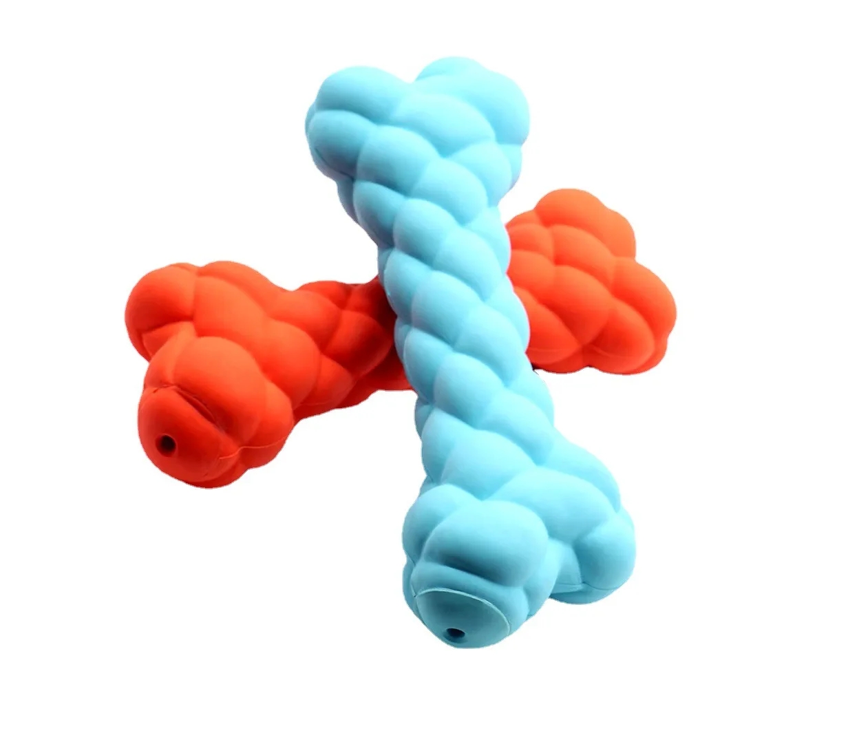 Tooth Grinding Sound Flat Bone Gnawing Cleaning Rubber Dog Products Bite Resistant Wear Resistant Sound Pet Interactive Toy
