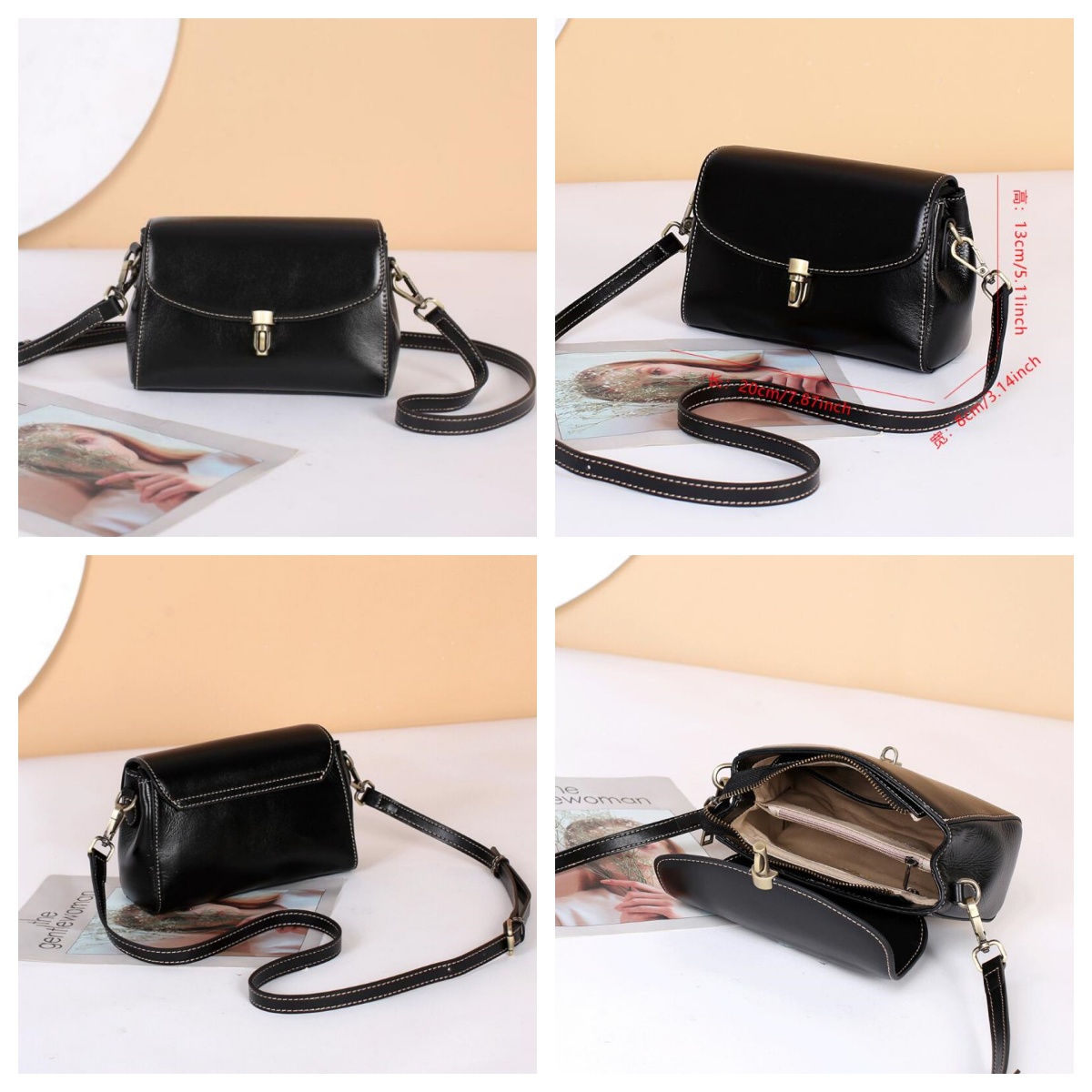 New Popular Small Shoulder Lady Versatile Casual Square Bag Top Layer Cow Leather Crossbody Handbag for Women designer bag