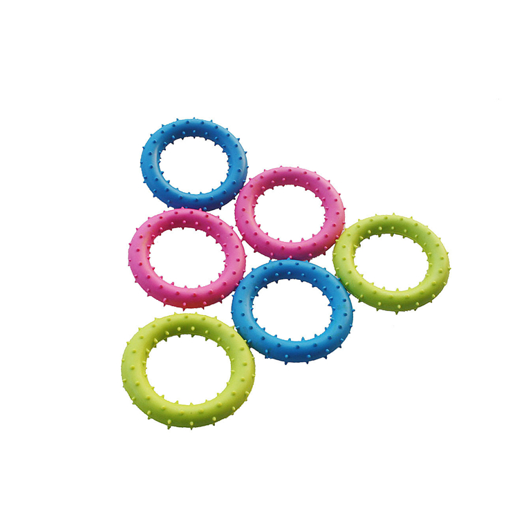 New Pure Color TPR Rubber Round Circle Pets Dogs Chew Trainer Eco-Friendly Pet Chew Toys