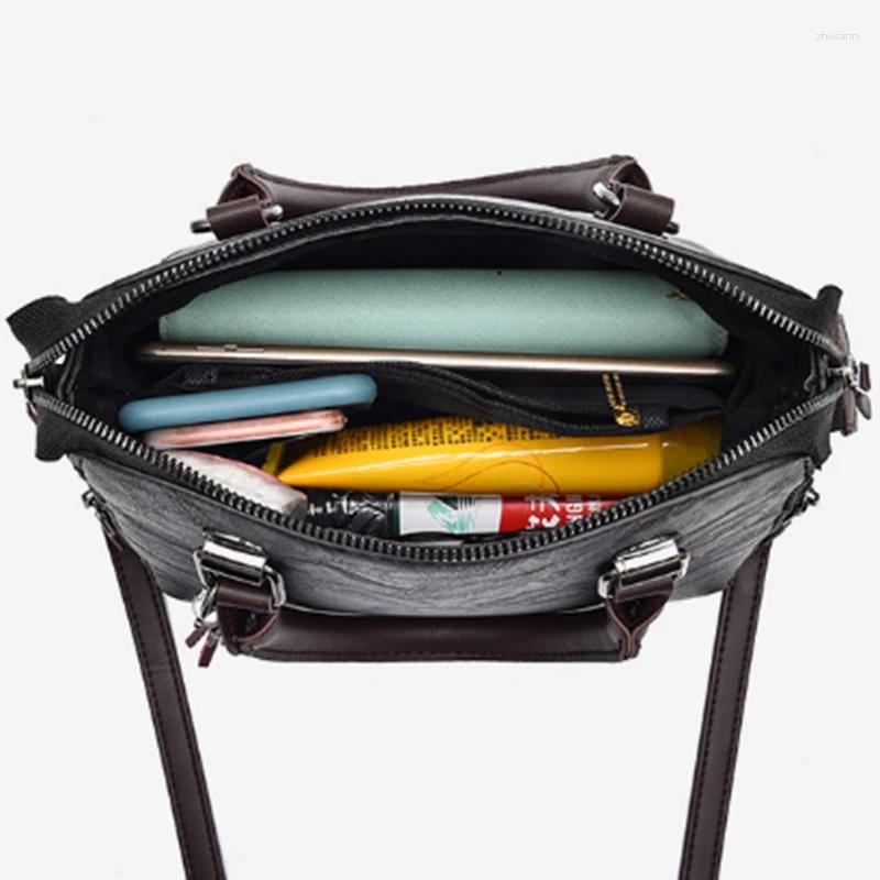 2025 NEW Shoulder Bags Vintage Handbag Women PU Leather Tassel Top-handle Bag Fashion Lady Tote Large Capacity Shopping Purse Bolsa zhanyishengli