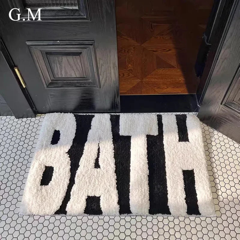 Ins Style Non-Slip Bathroom Mats Fluffy Soft Floor Carpet Highly Absorbent Rugs for Bathtub Tufted Shower Rug Entrance Door Mat 241108