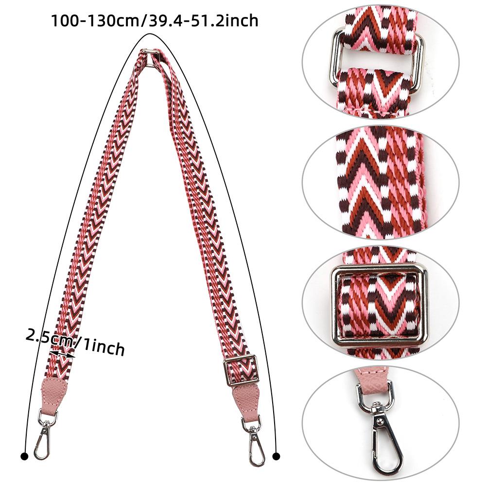 Hot Sale Replacement Wide Shoulder Bag Strap Thick Canvas Jacquard Crossbody Bag Strap With Metal Clasps Women Wide Handbag Belt