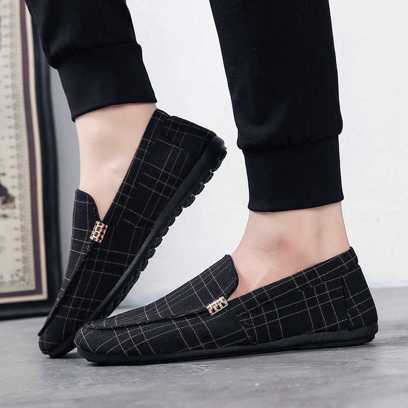 Doudou Shoes Mens Autumn New Korean Cloth Shoes Mens Shoes Trend Board Shoes One Step Casual Shoes Lazy Shoes