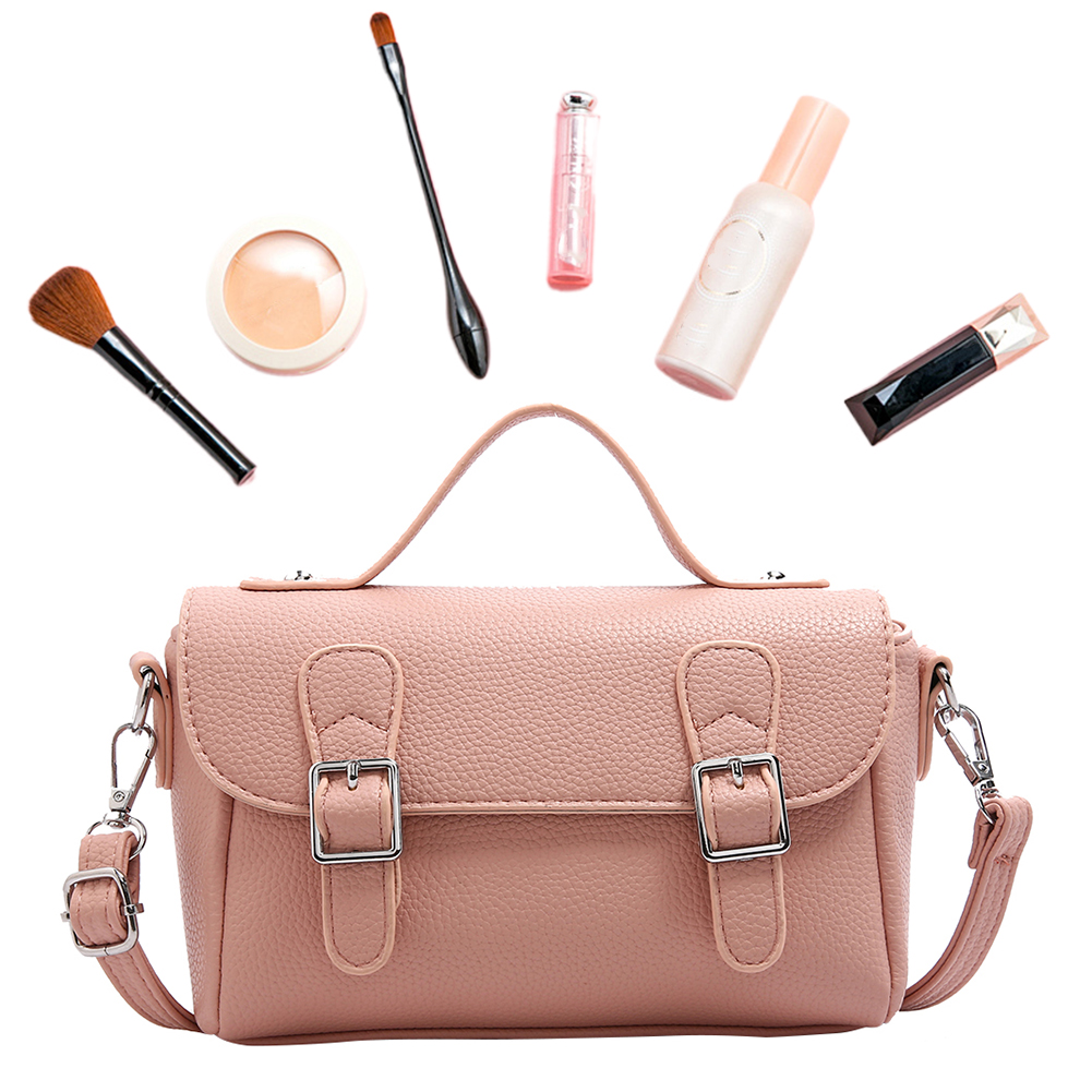 Women PU Flap Shoulder Bag Solid Color Vintage Messenger Bag Adjustable Strap Fashion Handbag Outdoor Travel Bag