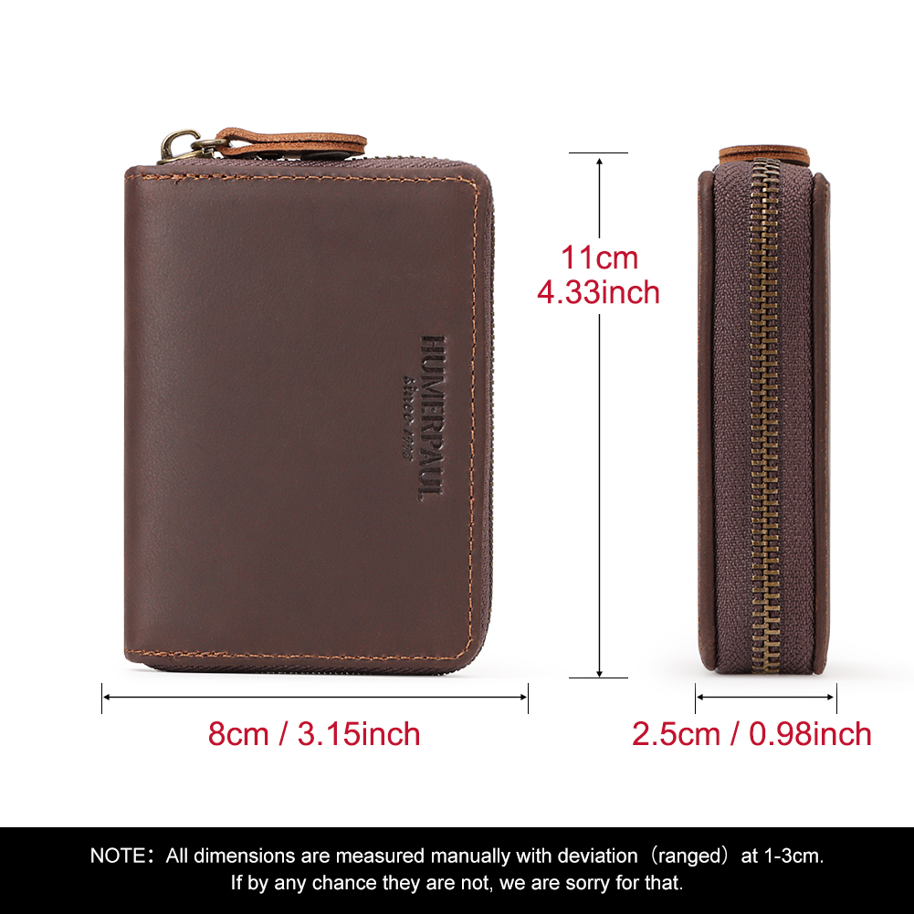 Crazy Horse Leather Business Card Holder Wallet RFID Bank/ID/Credit Card Case Anti Demagnetization Organizer Wallets