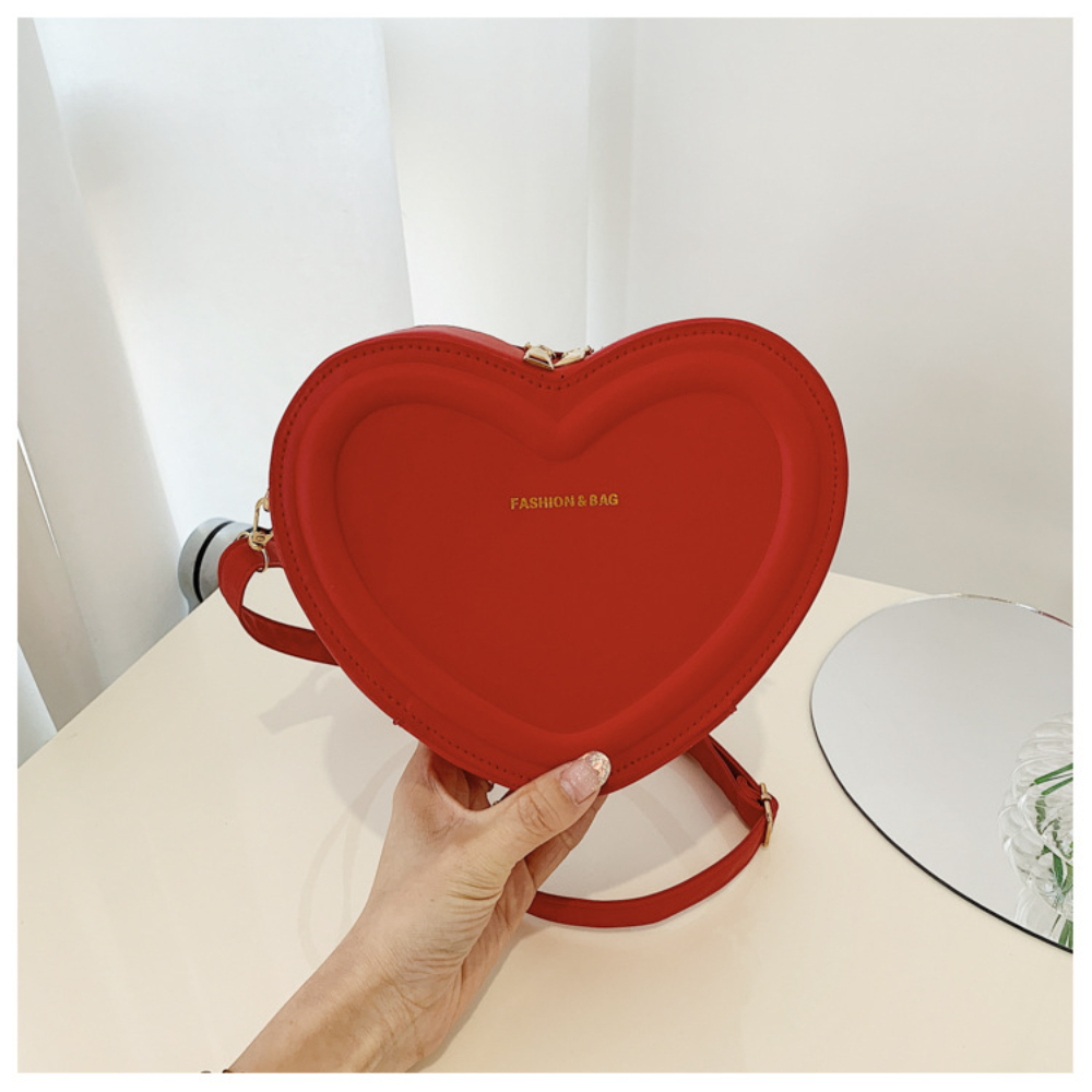 Fashion Heart Shape Crossbody Bags For Women New Solid Color Pu Leather Shoulder Bag Casual Ladies Handbags Designer Women Bags