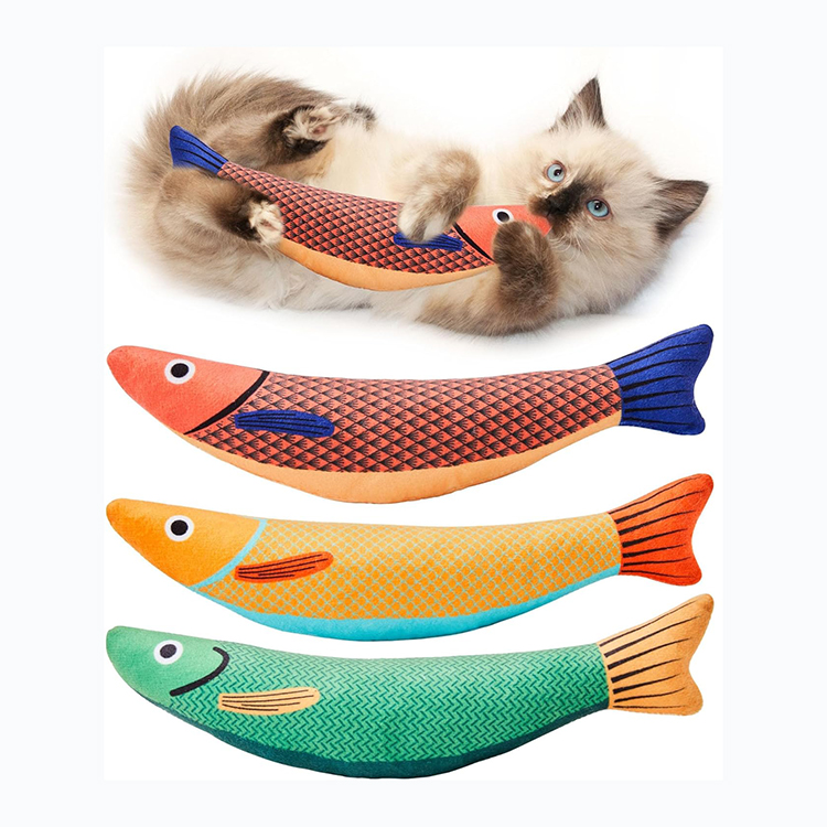 Popular Pet Toy Pet Supplies Accessories Cat Toys Saury Fish Plush Cat Toy For Chewing Playing