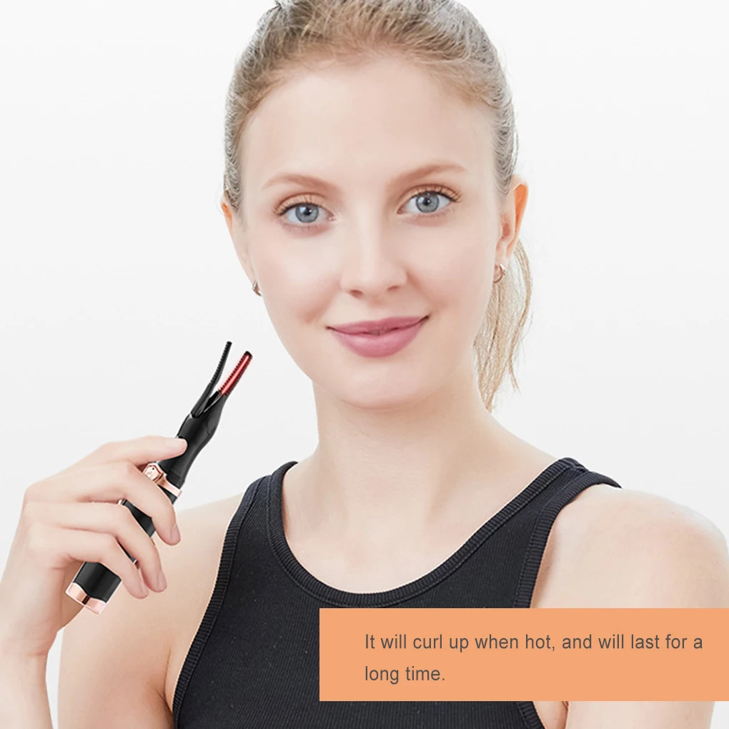 Electronic USB Natural False Eyelash Curler Portable 3 Temperature Mode Heating Eyelash Curling Tool Plastic Beauty Supplies Bl 241107