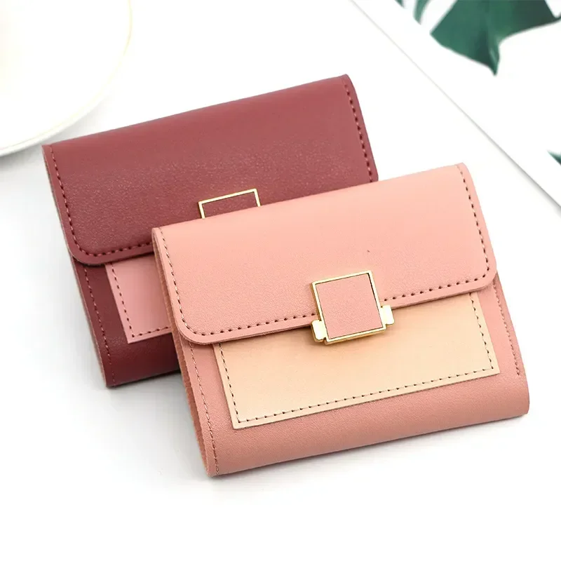 Women's Wallet Credit Card Holder Money Bags Zipper Coin Purse Mini Lightweight Portable Slot Wallets Metal Buckle Purses
