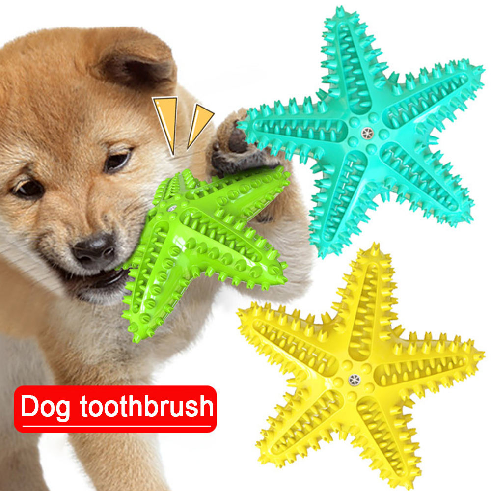 Best-selling Chewable Sea Star Toothbrush Trained Pet Toys For Squeaky Rubber Soft Chase Dog Bite Pet Toys