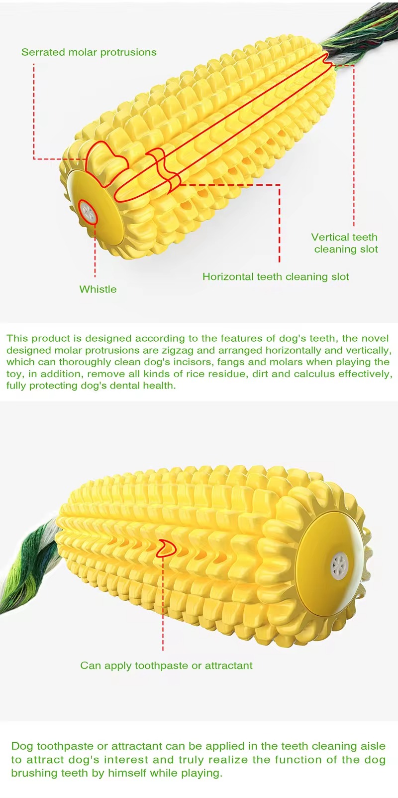 Pet Dog Toys Toothbrush Teeth Cleaning Toys Grinding Rod Puppy Toothbrush Stick Dental Oral Care Dog Chew Corn toy