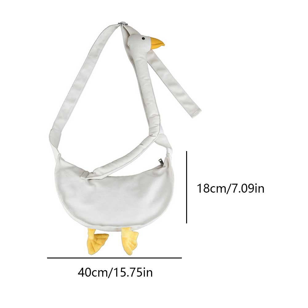 Women Silly Goose Bag Adjustable Strap Canvas Goose Crossbody Bag Large Capacity Goose Animal Satchel Bag Daily Bag for Girls