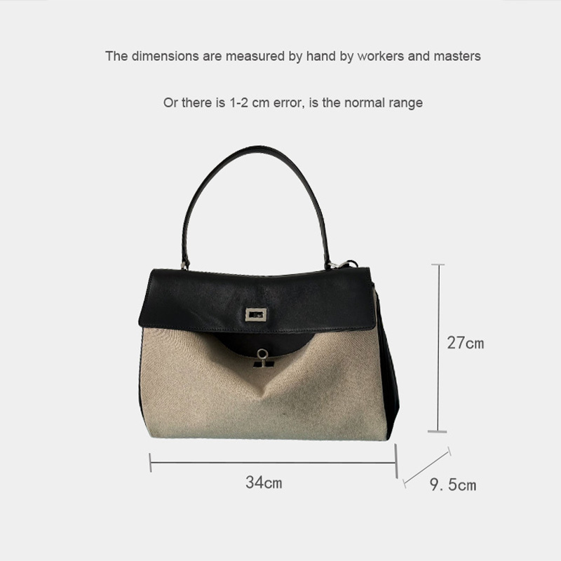 Brown Canvas And Leather Shoulder Bag Brand High-end Large-capacity Genuine Leather Fashion Tote Shoulder Handbag Crossbody Bag