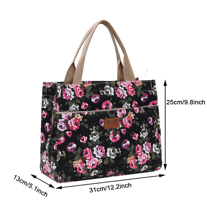 Women's Shoulder Bag Canvas Shopping Bag Large Capacity Handheld Bag Camping Lunch Bag Baby Diaper Bag Mommy Maternity Packs