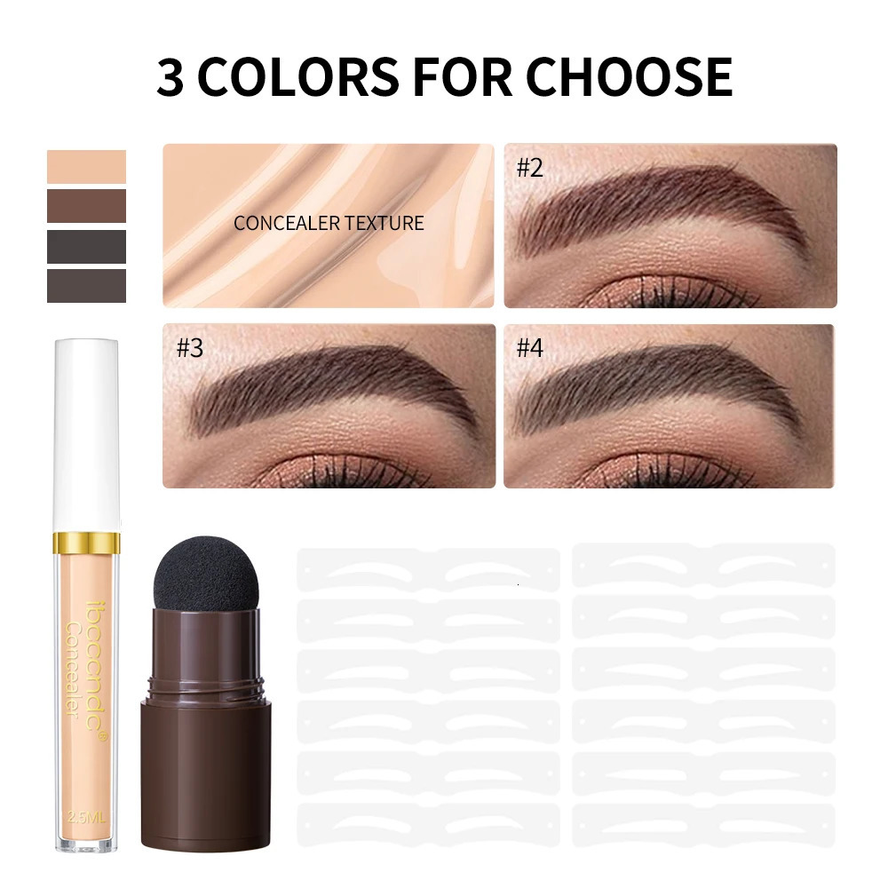 eyebrow powder template and concealer kit waterproof female makeup brush template and kit tattoo eyebrow brush Easy to stain 241107