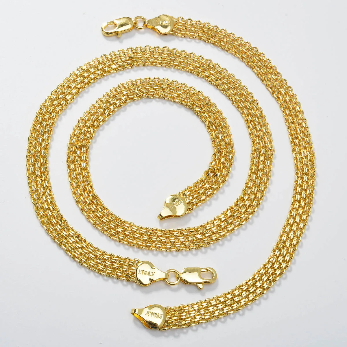 Diana Baby Simple Jewelry Sets 2PCS 18K Gold Plated Flat Snake Chain African Necklace Wedding Bracelets Birthday Gift Party 241107