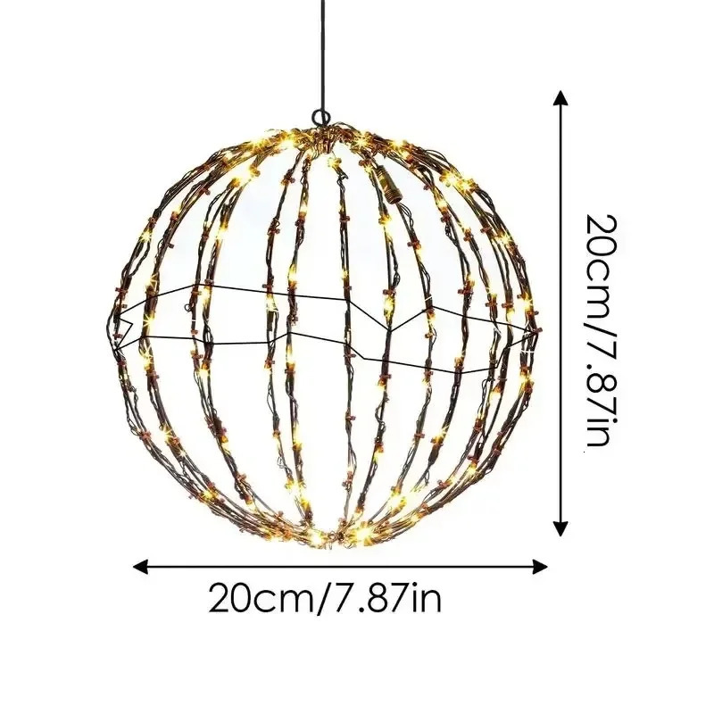 Sphere Lighted Display Christmas Decoration Glow Ball LED Lighting Frame Large Lights Fairy For Porch Patio Decor 241107