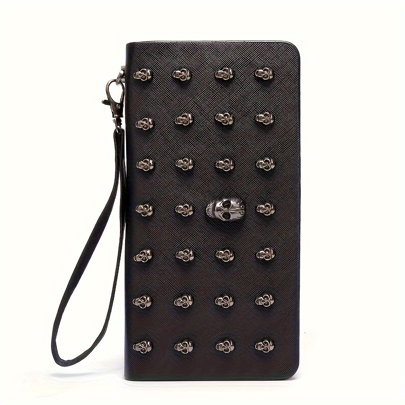 Fashion Metal Skull Women's Wallet Large Capacity Mobile Phone Bag Designer Card Bag